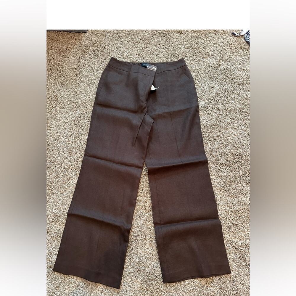 Talbots Brown Women’s 14 Heritage wide leg Pure Irish Linen pant ☘️ 👖 NWT - Picture 15 of 15